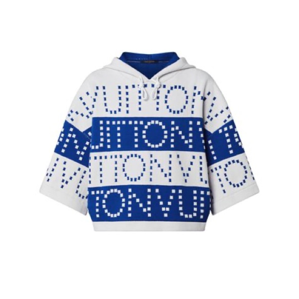 LOUIS VUITTON NWT SIGNATURE CHUNKY STRIPES HOODIE OVERSIZED LOGO SMALL LV